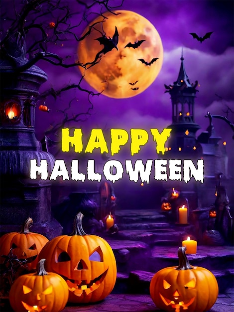 PSD happy halloween background