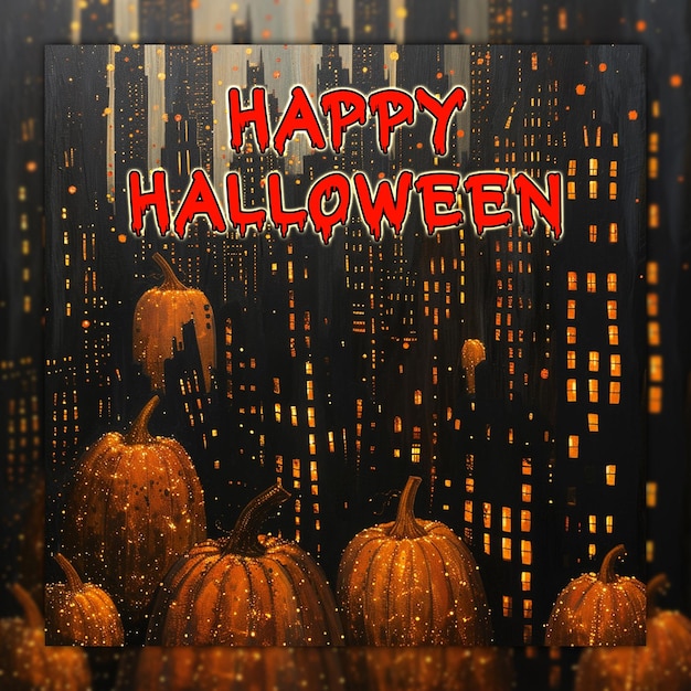 Happy halloween day halloween sale with pumpkin and house trick or treat halloween party spooky