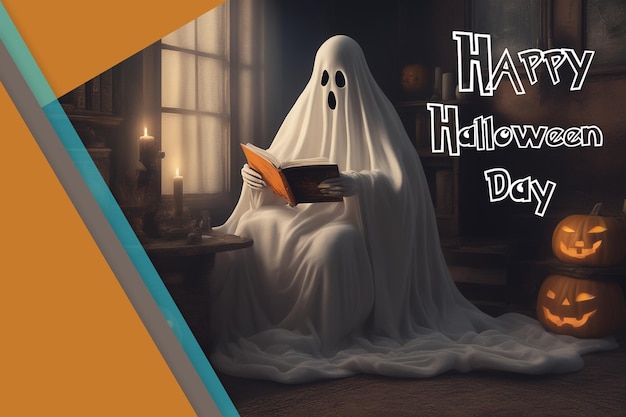 Happy halloween day psd flat design