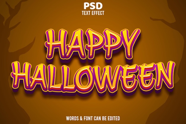 happy halloween_editable text effect 3d emboss_style elegant