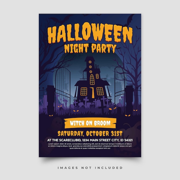 Happy halloween flyer template