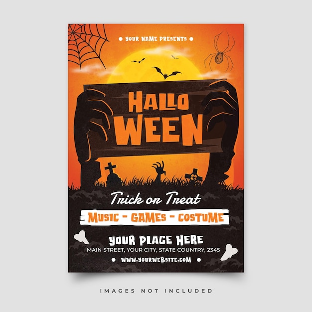 Happy halloween flyer template