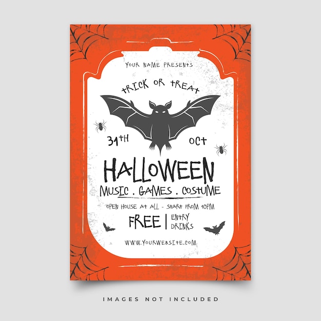 PSD happy halloween flyer template