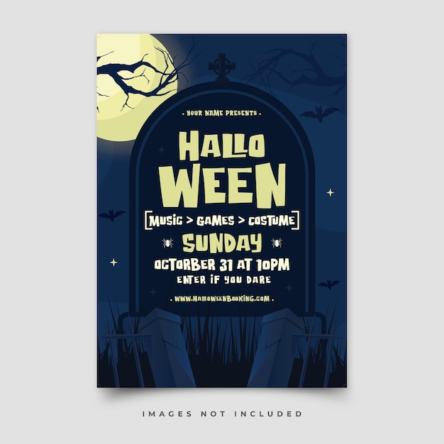 PSD happy halloween flyer template