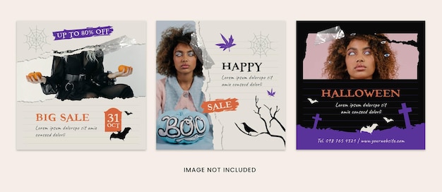 PSD happy halloween instagram post template vol1