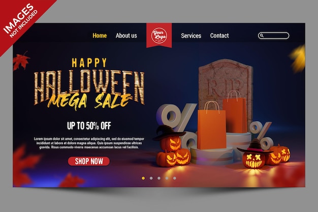 PSD happy halloween mega sale  discount