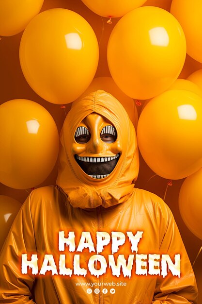 Happy halloween-poster met kwade pampkin