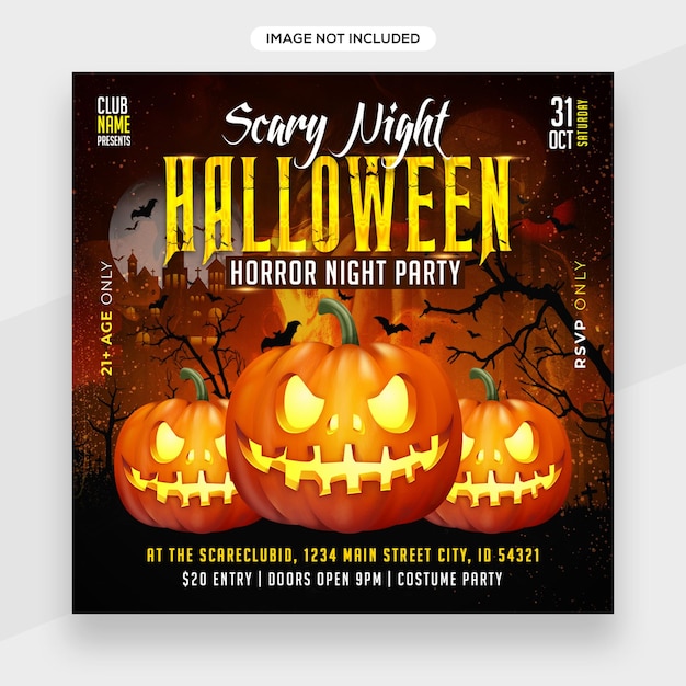 Felice halloween spooky party banner con elementi di halloween per happy halloween