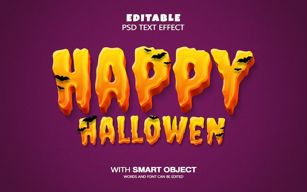 PSD happy halloween text efect