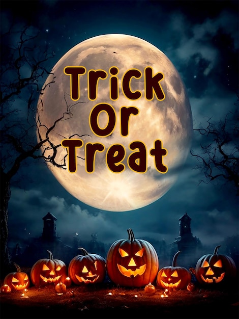 PSD happy halloween trick or treat background