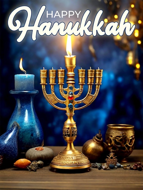 PSD happy hanukkah background