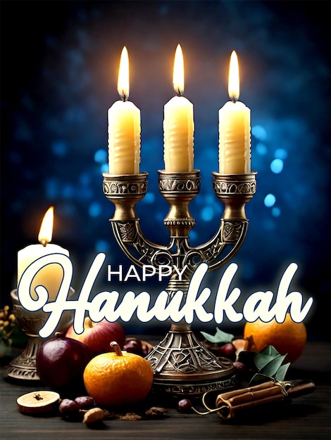 PSD happy hanukkah design