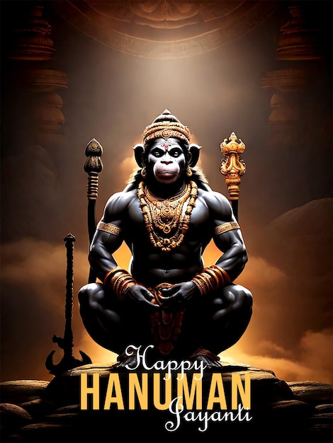 PSD happy hanuman jayanti festival background