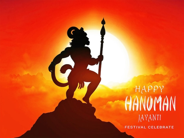 PSD happy hanuman jayanti festival celebration of the birth lord sri hanumanmonkey god