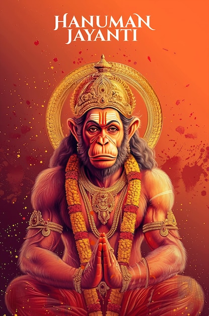 PSD happy hanuman jayanti poster template and media social post