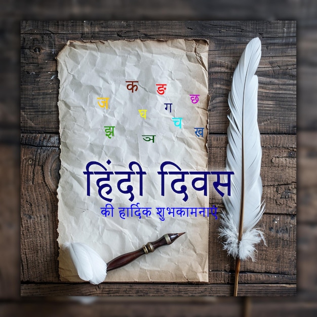 Happy hindi divas scenario della celebrazione della lingua madre indiana