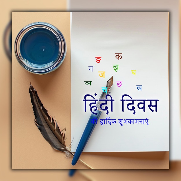 PSD happy hindi divas indiase moedertaal viering achtergrond
