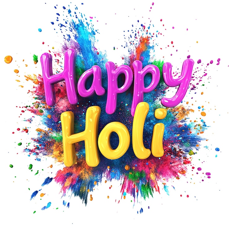 PSD happy holi day transparent background