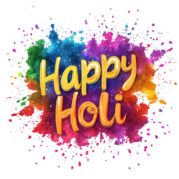PSD happy holi day transparent background