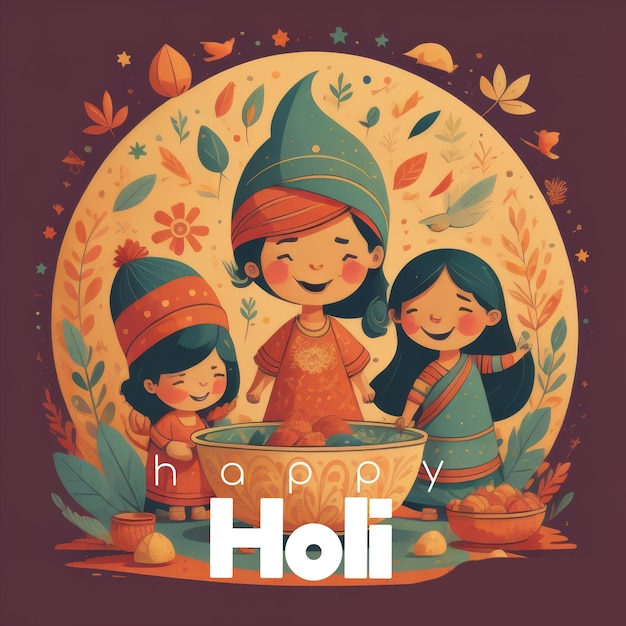 PSD happy holi design psd