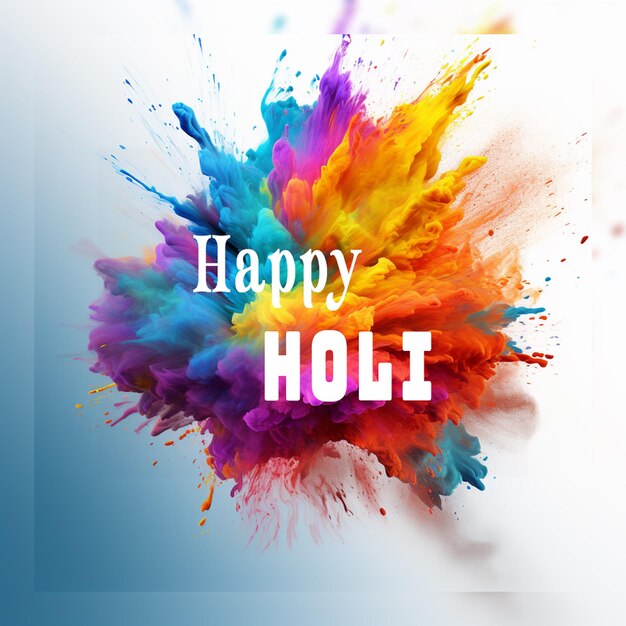 Happy holi festival celebration youtube cover template