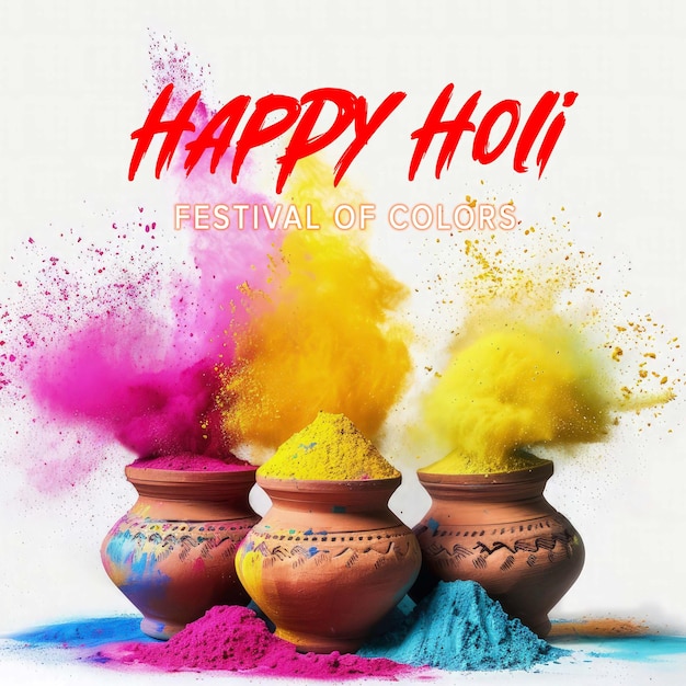 Happy holi festival of colors holi festival template colorful gulal holi indian festival background