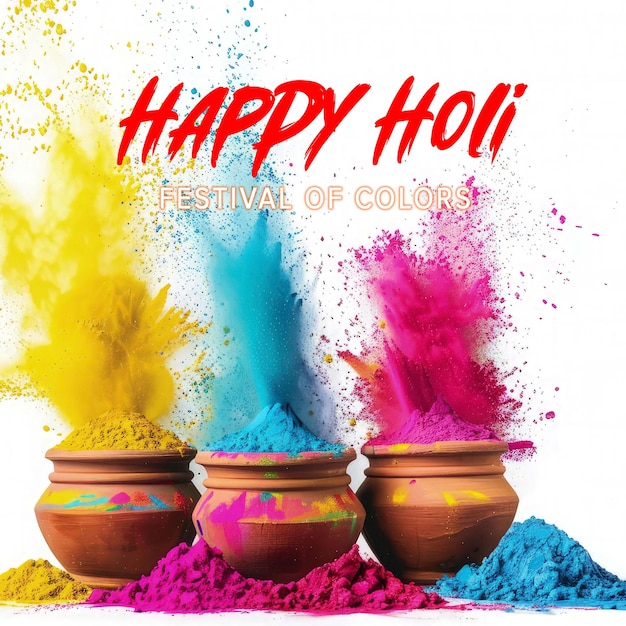 PSD happy holi festival of colors holi festival sjabloon kleurrijke gulal holi indiase festival achtergrond