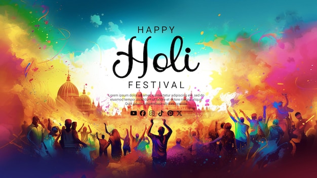 PSD happy holi festival psd background