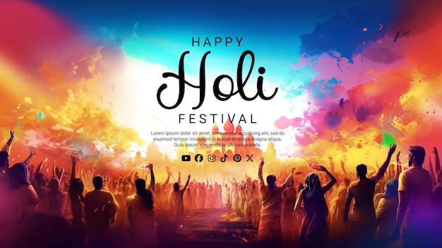 PSD happy holi festival psd background