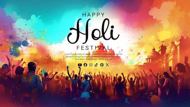 PSD happy holi festival psd background