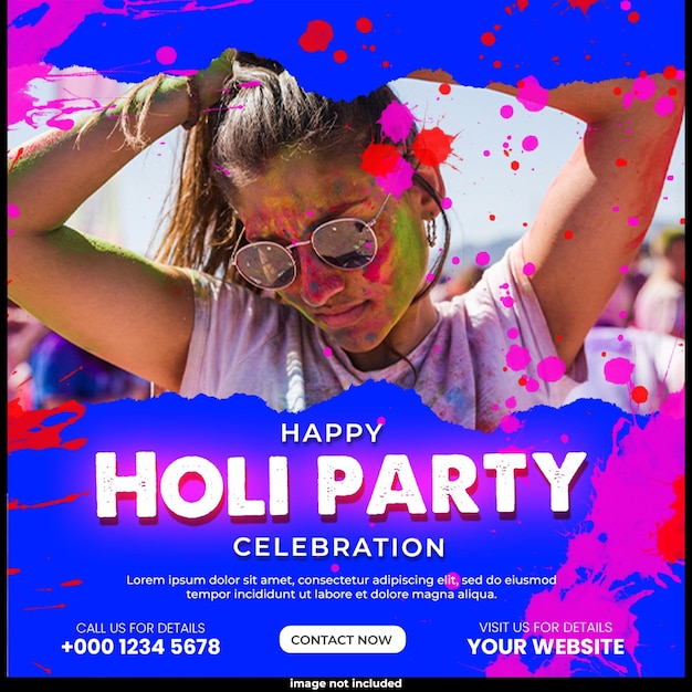 Happy holi festival social media posts