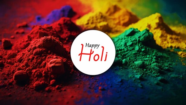 happy Holi greetings colorful festival background