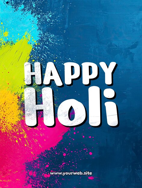 Happy holi poster template with colorful background