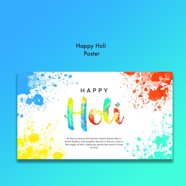 PSD poster di happy holi