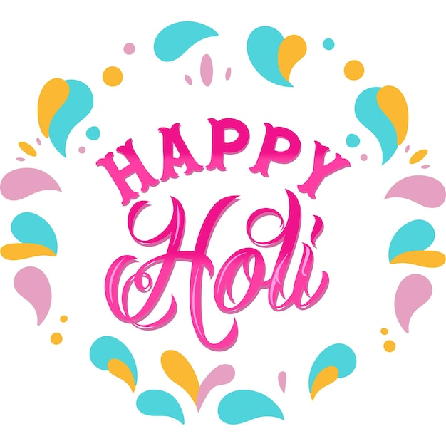 PSD happy holi stijlvolle tekst op witte achtergrond design image