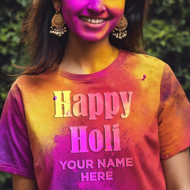 PSD happy holi t shirt design background template