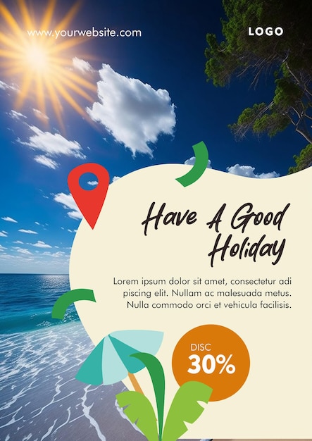 PSD happy holiday promotion template