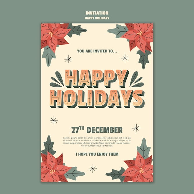 PSD happy holidays template design