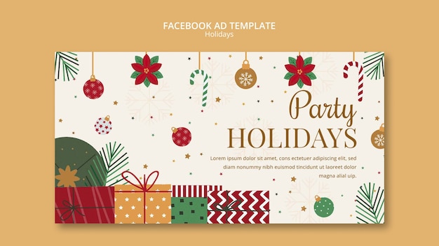 PSD happy holidays template design