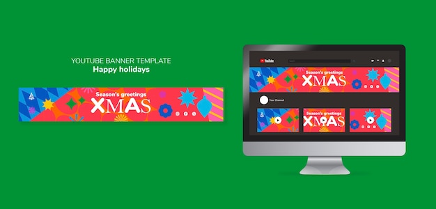 PSD happy holidays  youtube banner