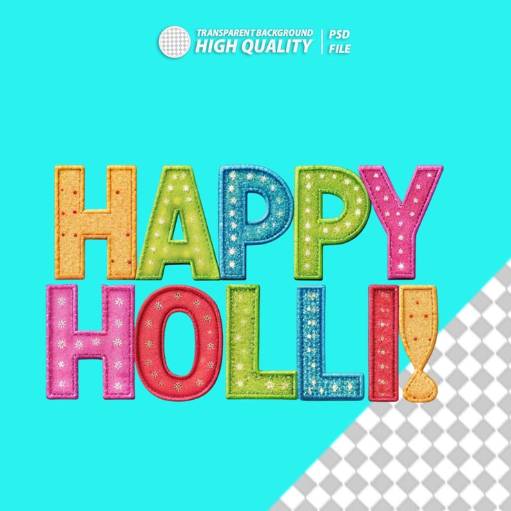 PSD happy holli text isolated transparent background