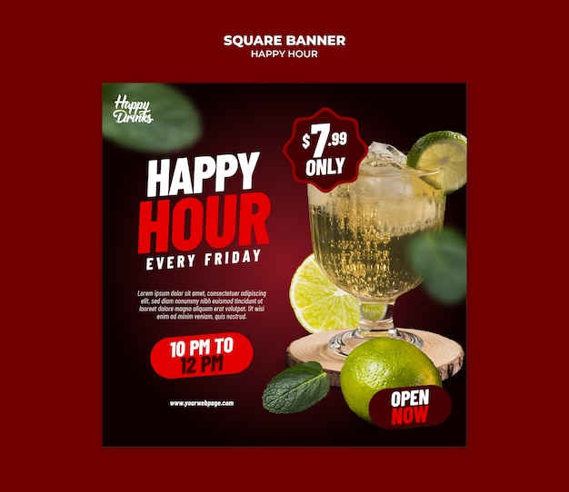 PSD happy hour discount template