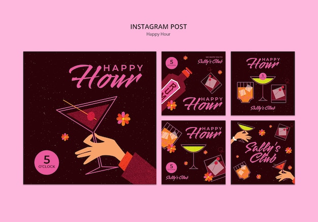 PSD happy hour viering instagram berichten
