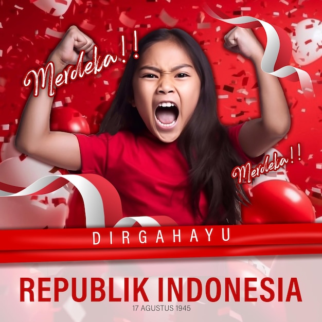 Felice festa dell'indipendenza dell'indonesia 17 agosto