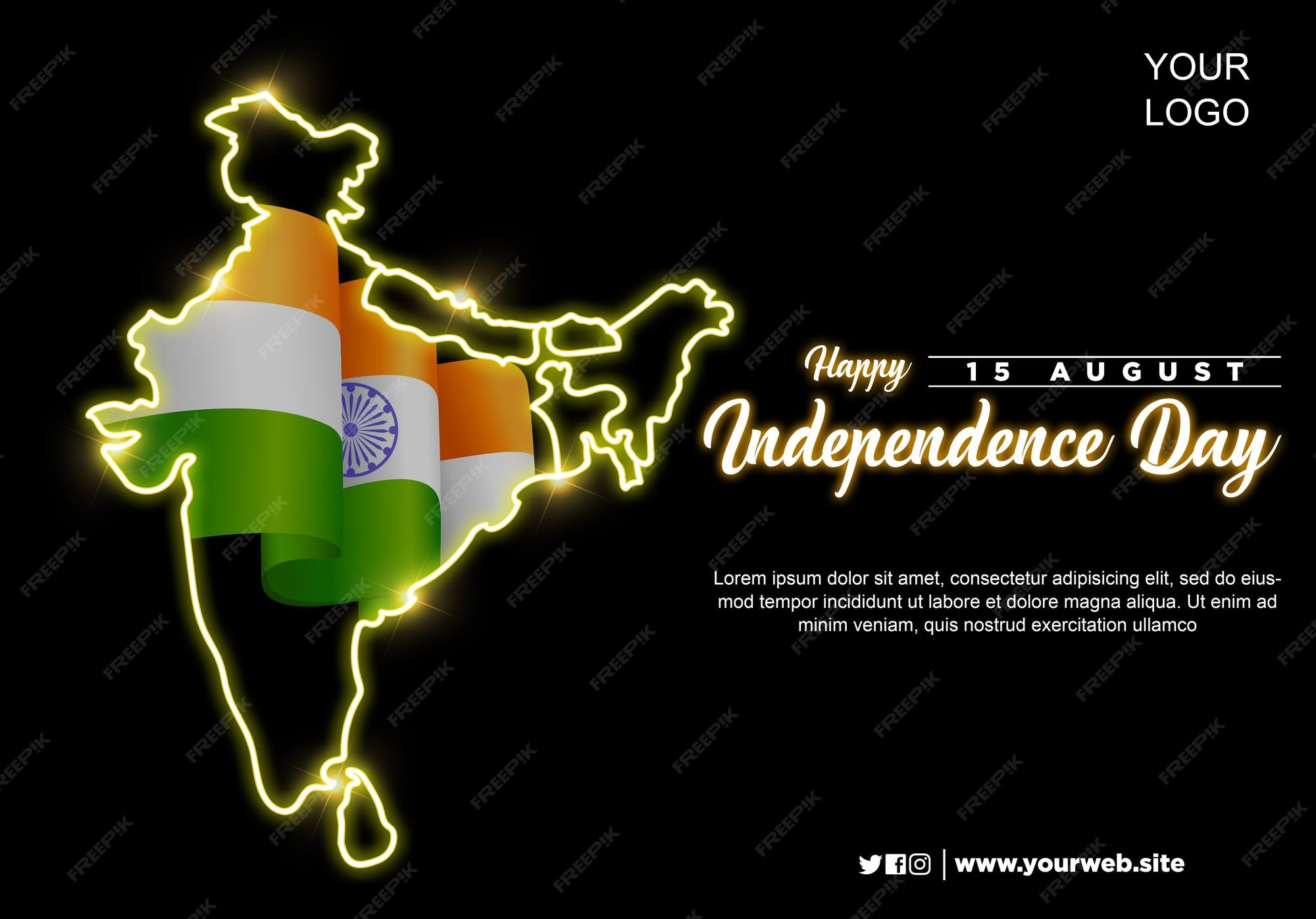 Premium PSD Happy indian independence day psd