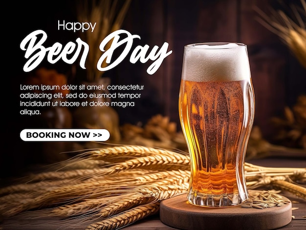 PSD happy international beer day poster