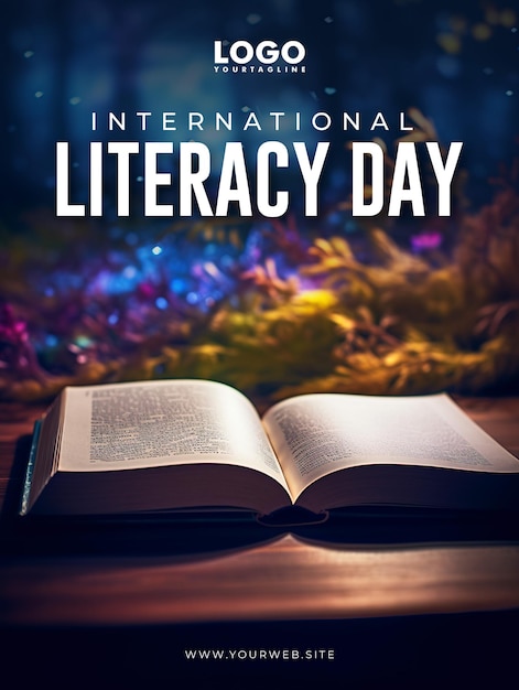 PSD happy international literacy day social media post poster design