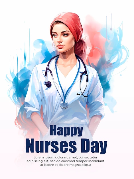 Happy international nurses day greeting card background