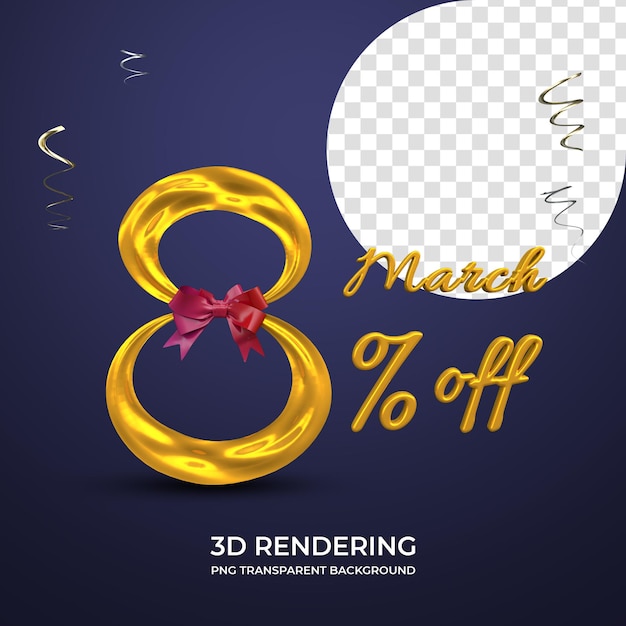 Felice giorno internazionale della donna rendering 3d