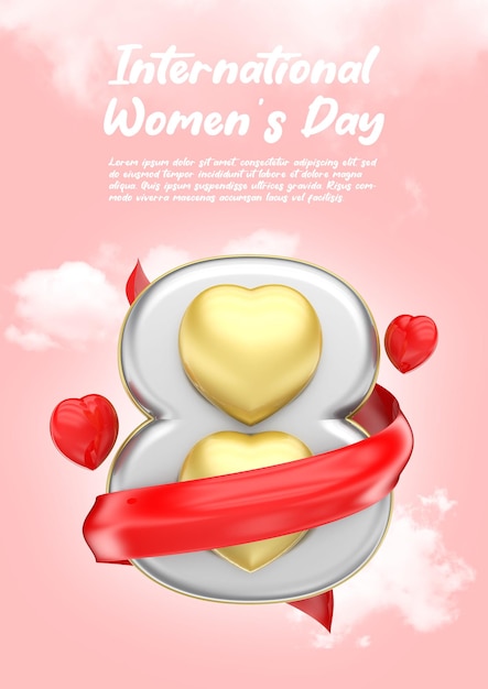 Happy international womens day flyer and social media post template